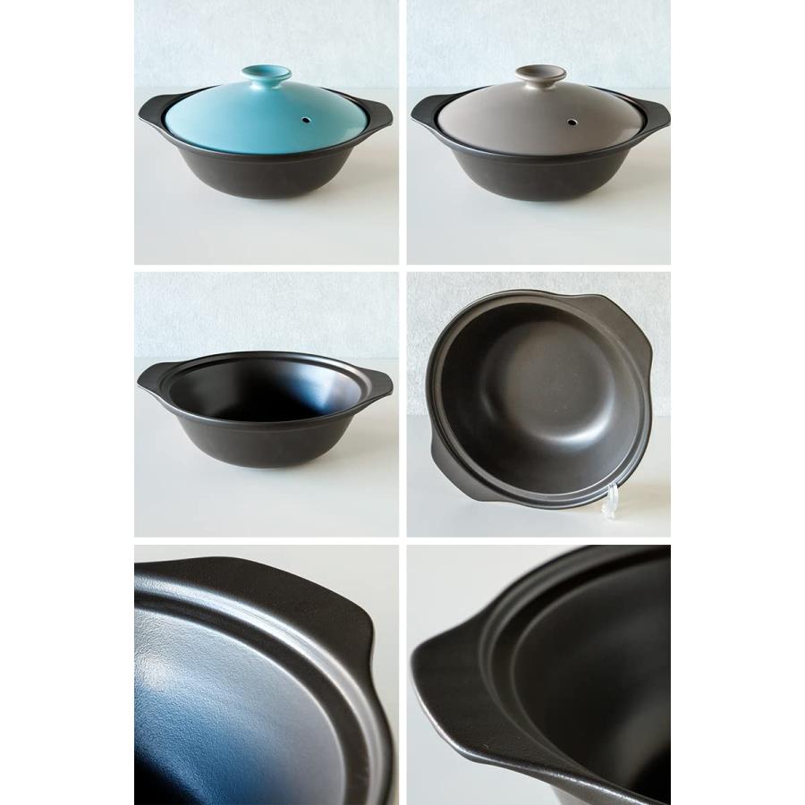 TAMAKI サーマテック 超軽量直火土鍋 9号 32x27x高さ15.5cm 2,250ml トルコブルー T-942390の画像