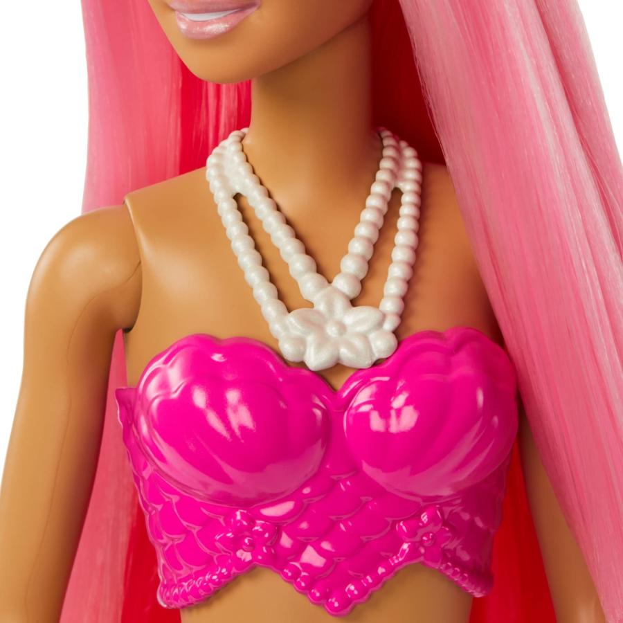 Barbie バービードリームトピア マーメイドドール (ピンクヘアー) with Pink \u0026 Yellow Ombre Mermaid Tailの画像