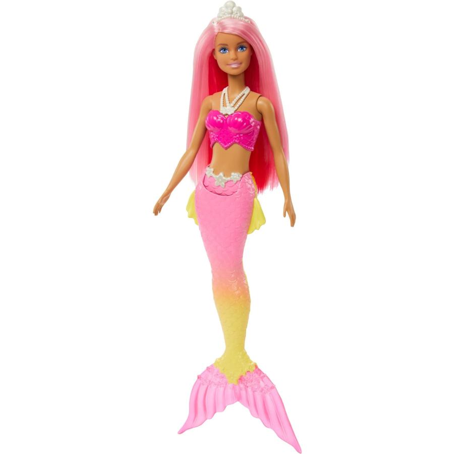 Barbie バービードリームトピア マーメイドドール (ピンクヘアー) with Pink \u0026 Yellow Ombre Mermaid Tailの画像