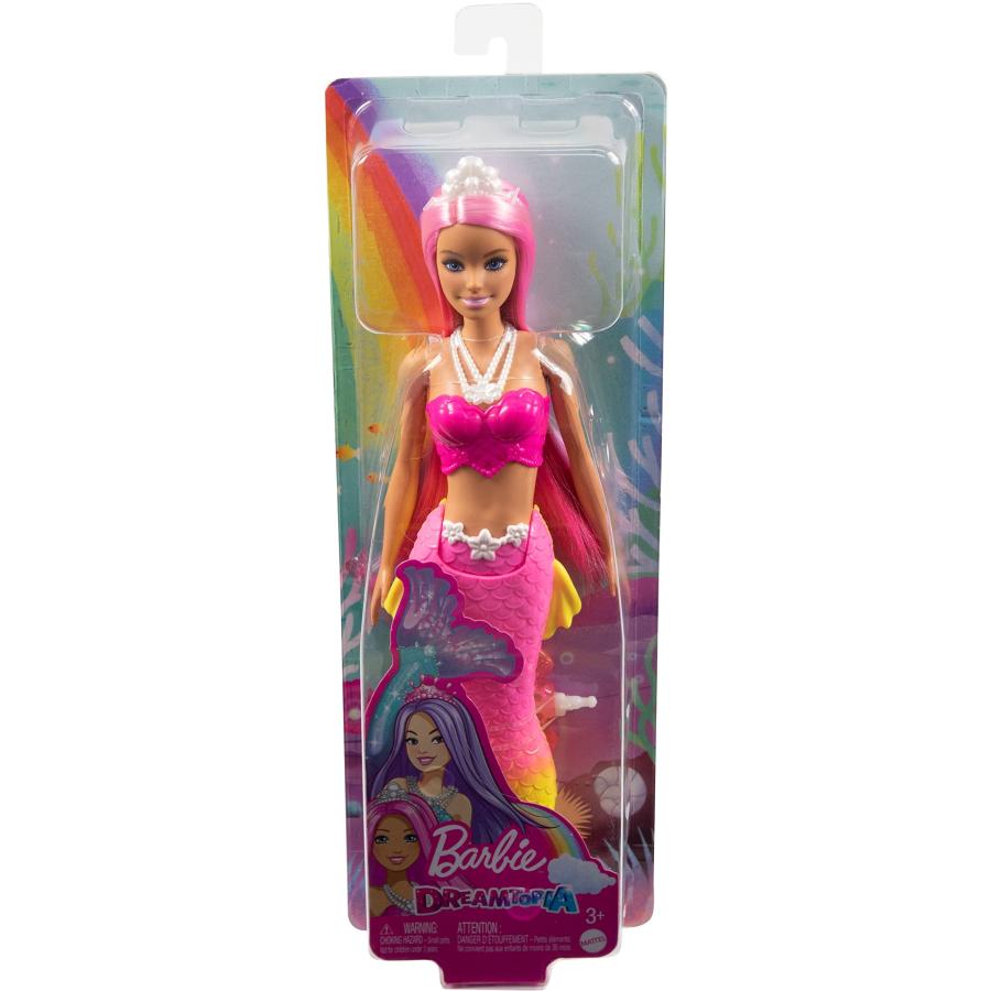 Barbie バービードリームトピア マーメイドドール (ピンクヘアー) with Pink \u0026 Yellow Ombre Mermaid Tailの画像