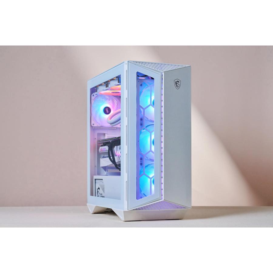 MSI MPG GUNGNIR 110R WHITE PCケース ATX ミドルタワー 白 ARGBファン4基付き 強化ガラスサイドパネル マグネット_1