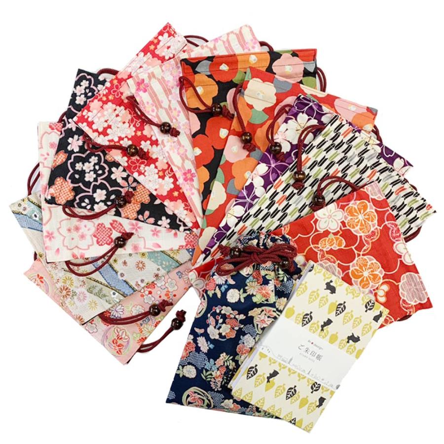 京佑 日本製 御朱印帳 ケース 巾着 袋 2冊入る 御朱印帳入れ ご朱印帳 花柄 和柄 綿 26.5×18cm (秋草) |  | 03