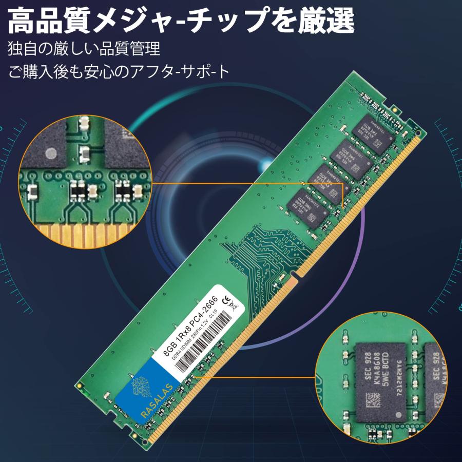 16GB デスクトップメモリ PC4-21300 DDR4-2666 8GBX 2枚 1RX8 UDIMM PC