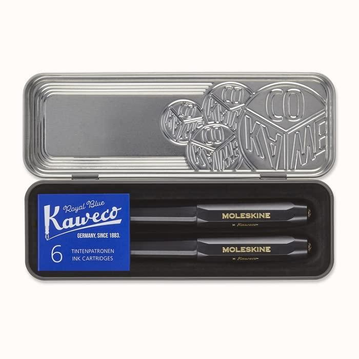 モレスキン(Moleskine) × カヴェコ 万年筆 F字 × ボールペン セット ブラック KAWPENSETFBKの画像