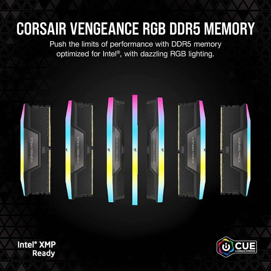 CORSAIR DDR5-6400MHz デスクトップPC用メモリ VENGEANCE RGB DDR5シリーズ (PC5-51200) Intel
