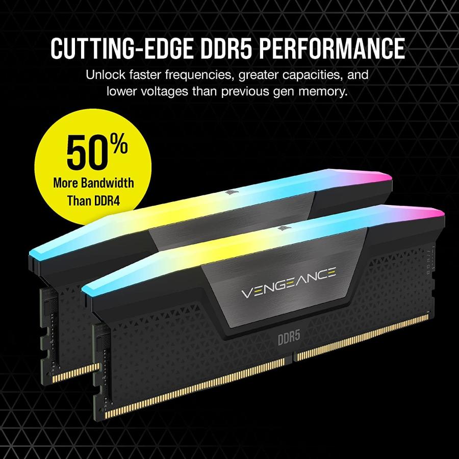 CORSAIR DDR5-6400MHz デスクトップPC用メモリ VENGEANCE RGB DDR5シリーズ (PC5-51200) Intel