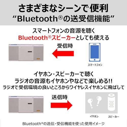 TOSHIBA(東芝) TY-ANX2(W) CDラジオ SD USB再生 Bluetooth 送受信機能 コンパクト スリム ネオジウムスピーカーの画像