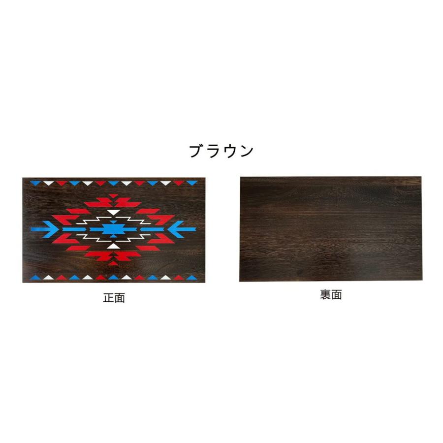 OUTDOORSHIN フィールドラック オルテガ柄 天然木製天板 マルチラック 収納ラック キャンプ アウトドアテーブル 折りたたみ テーブル 黒メの画像