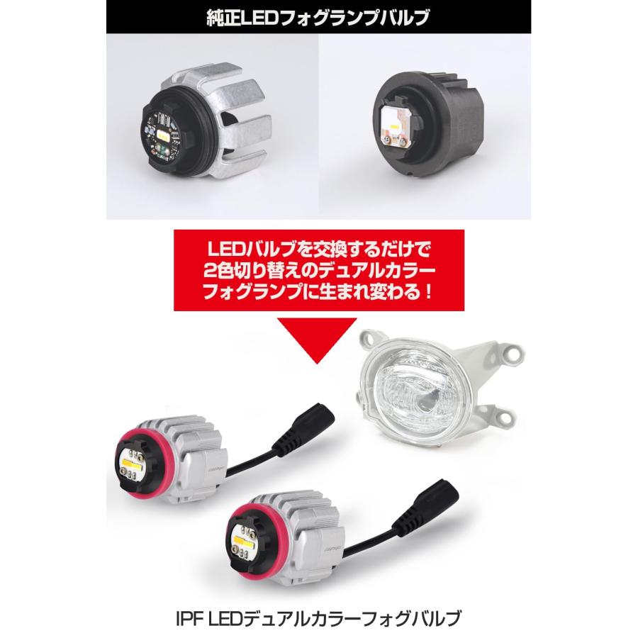 IPF フォグランプ LED 車用 L1B 3000lm 2色切替 2600K?6500K イエロー?ホワイト 12V用 2本入 車検対応 ドライバー_3