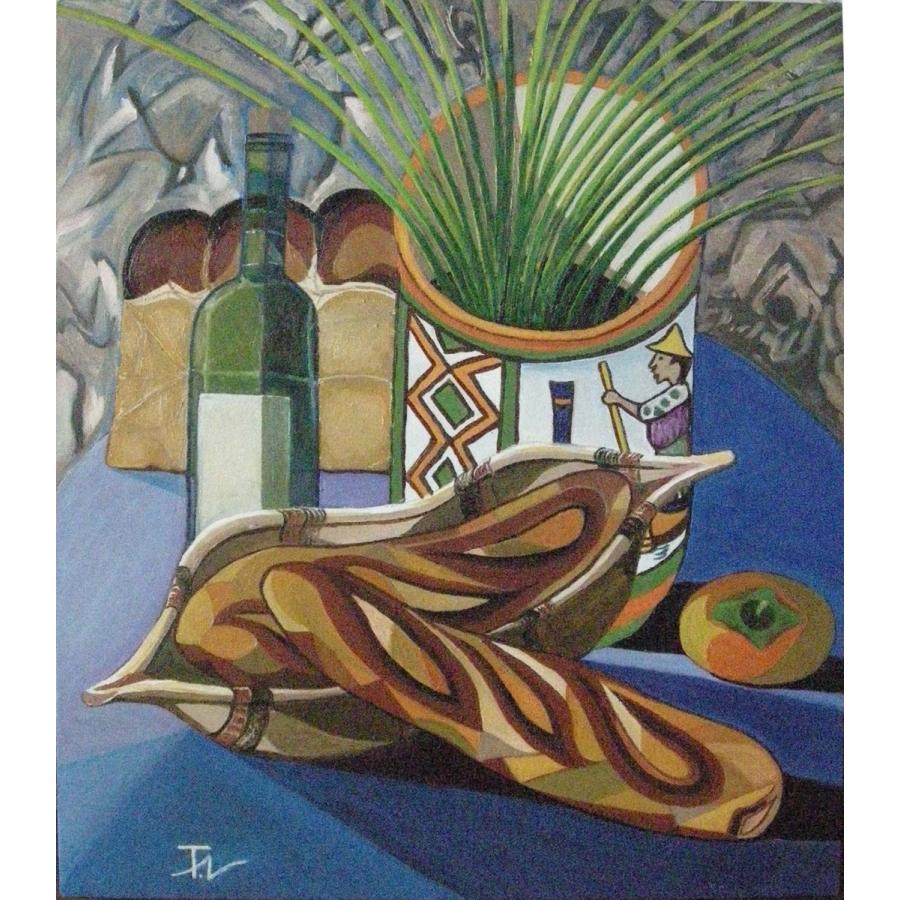 図画 室内装飾 入り口・入口 工芸 油画画 図画 油彩 井戸釣瓶のある静物画１ 美術、工芸品-絵画