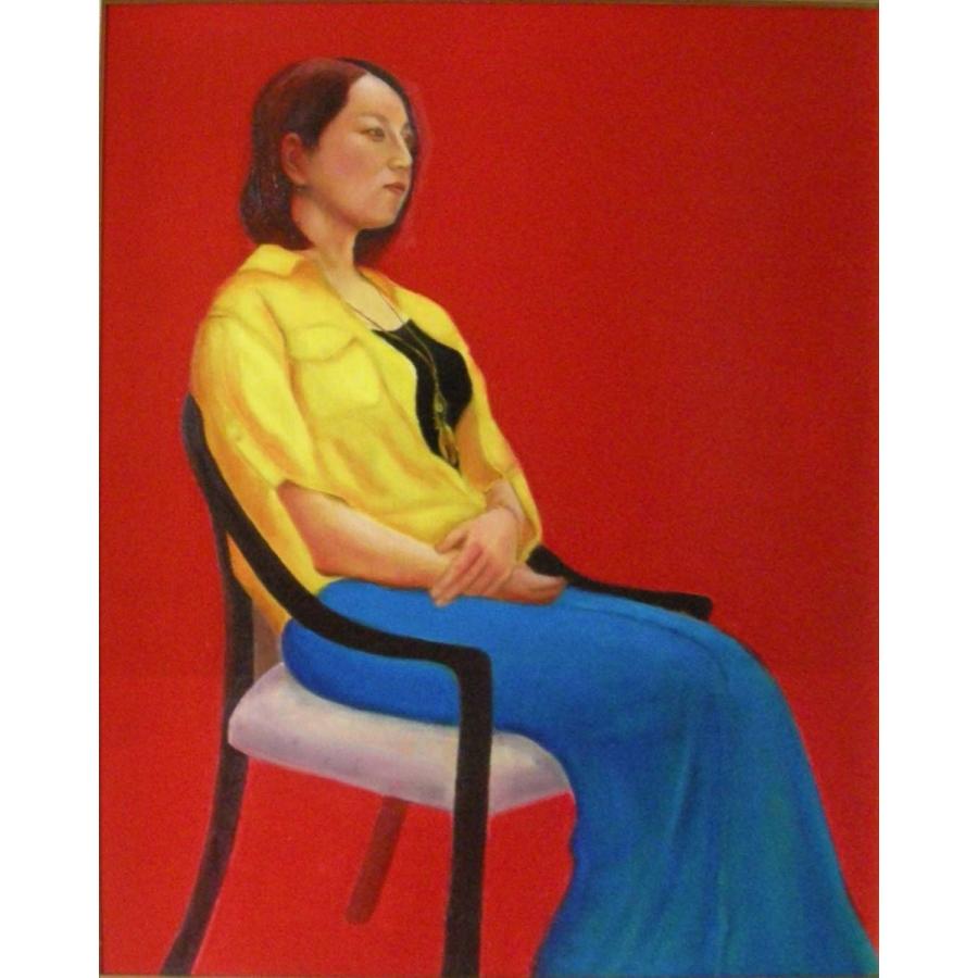絵画 インテリア 玄関 アート 油彩画 絵画 油絵 黄色いシャツを着たマドンナ