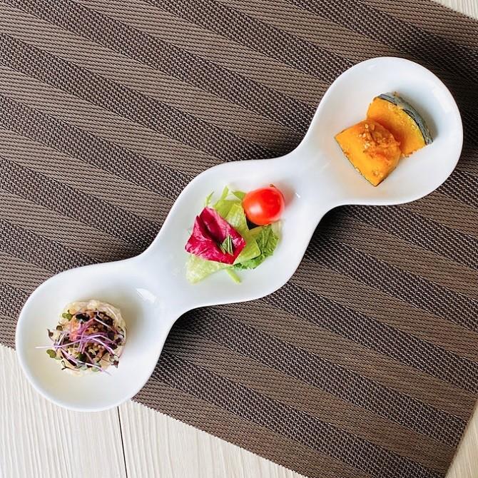 かいらぎ長皿 オードブル皿3枚