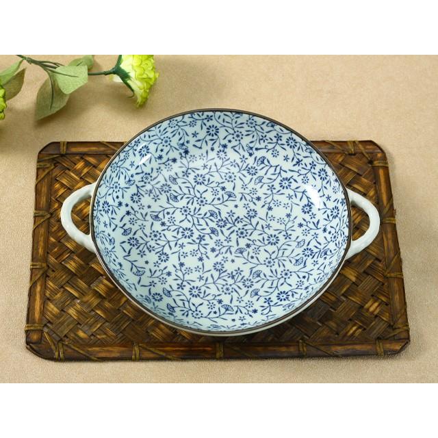 陶器製 花模様の皿 ひび割れあり｜皿
