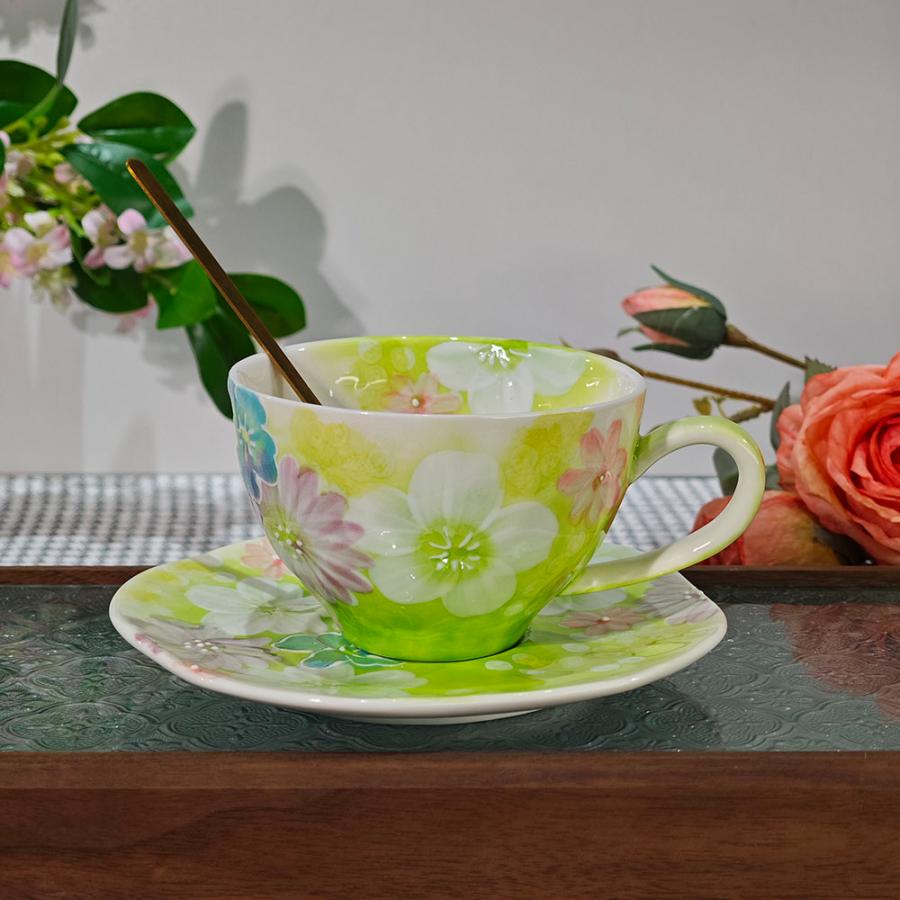 コーヒーカップ&ソーサーセット 高級 手描き 手書き 手作り コーヒーカップ&ソーサーセット 高級 手描き 手書き 手作り