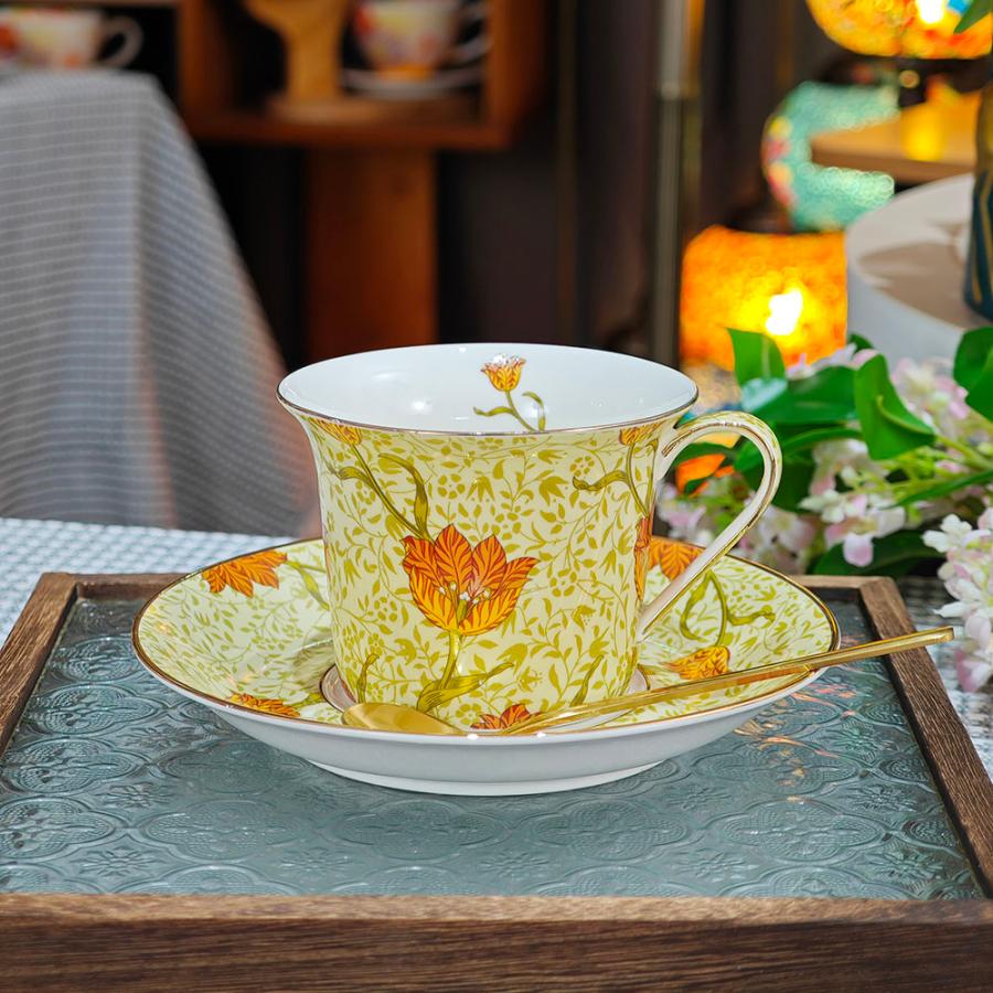 コーヒーカップ&ソーサーセット 高級 手描き 手書き 手作り 絵 コーヒーカップ&ソーサーセット 高級 手描き 手書き 手作り 絵