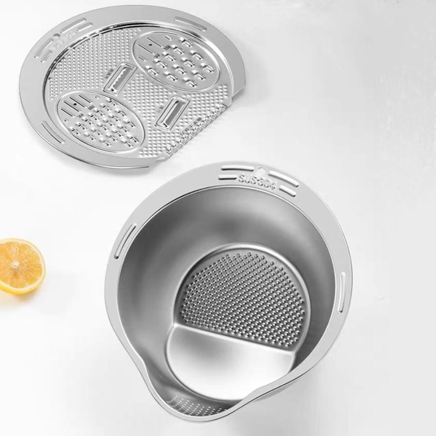 ステンレス製 水切り器 スライサー 野菜カッター 米とぎ器 ザル ステンレス製 水切り器 スライサー 野菜カッター 米とぎ器 ザル