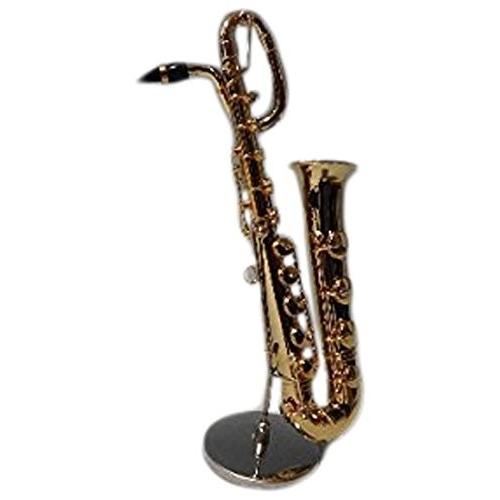 ミニチュア楽器（フィギュア）バリトンサックス カラーゴールド 金属製 