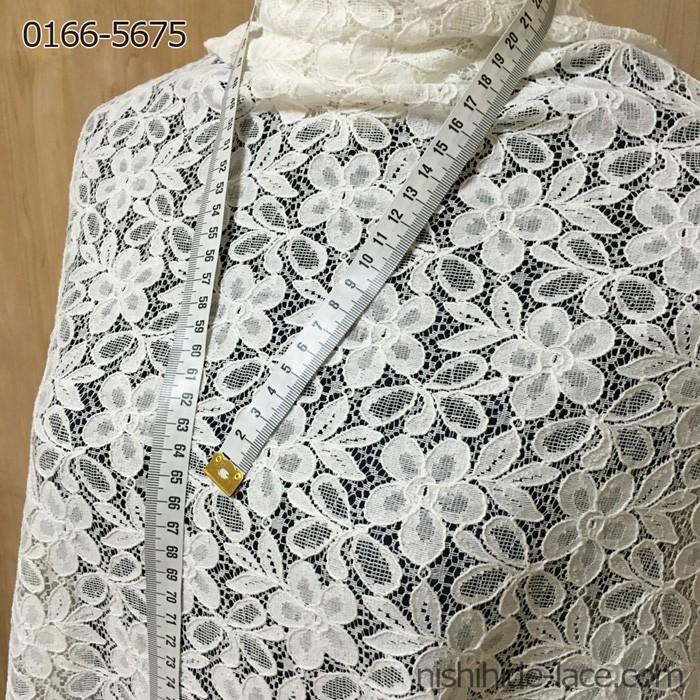レース 生地 綿 コットン ラッセルレース はぎれ 大きめ 花柄 0166