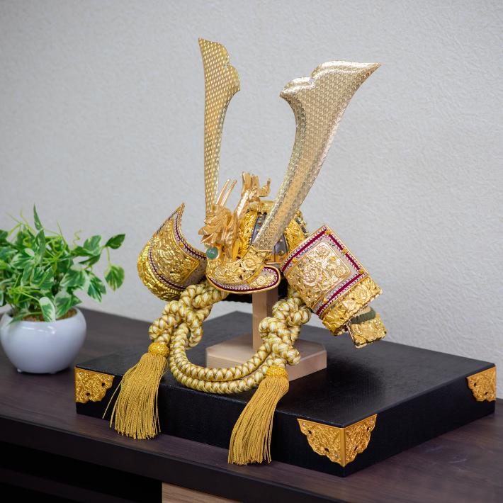 兜飾り 兜 おしゃれ コンパクト 五月人形 収納飾り 名前旗 男の子