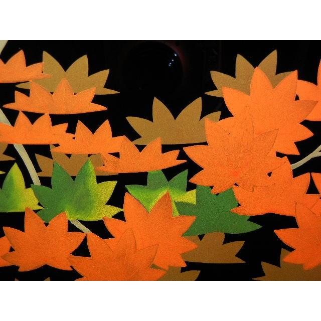 輪島塗 紅葉蒔絵座卓 座敷机 田崎昭一郎 作漆塗り 紅葉模様の座