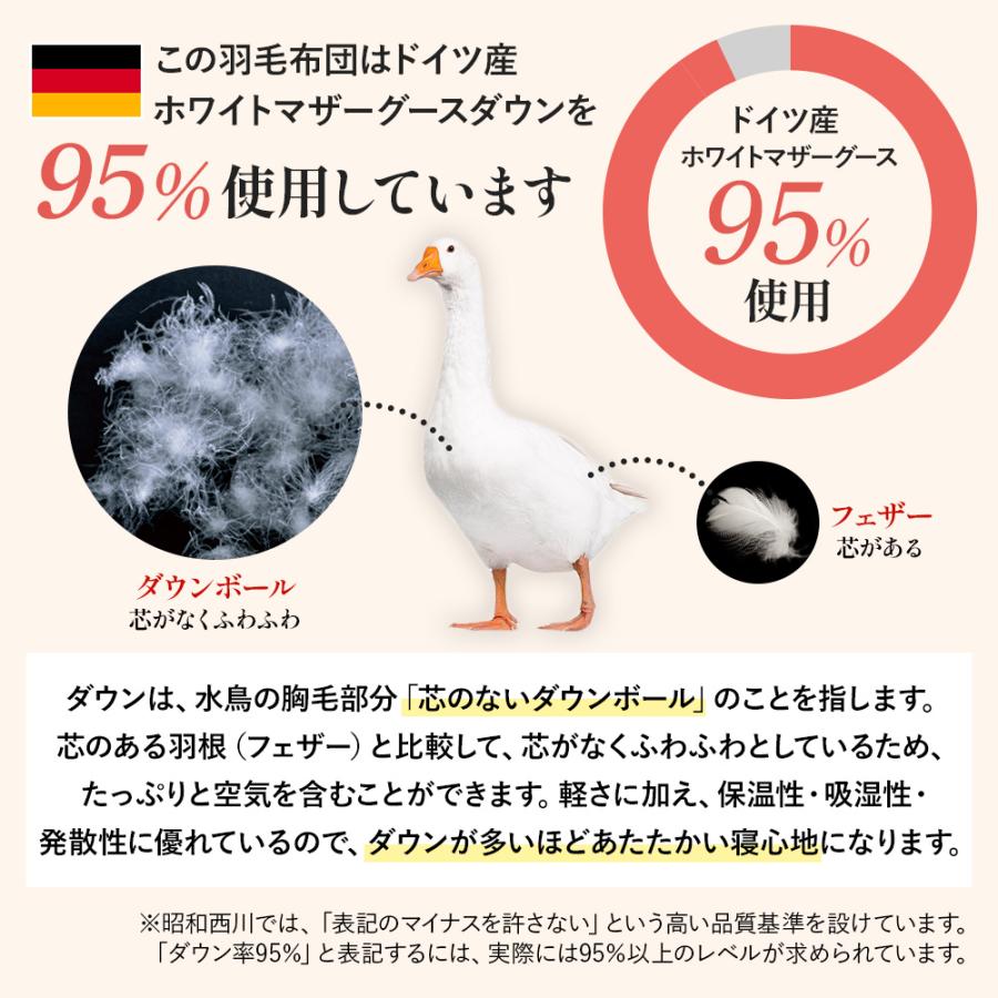 羽毛布団 セミダブル ホワイトマザーダック 超長綿 二層 SK6492-ブルー 60サテン 2層本掛けマザーグースダウン95%羽毛布団 - 甲州羽毛
