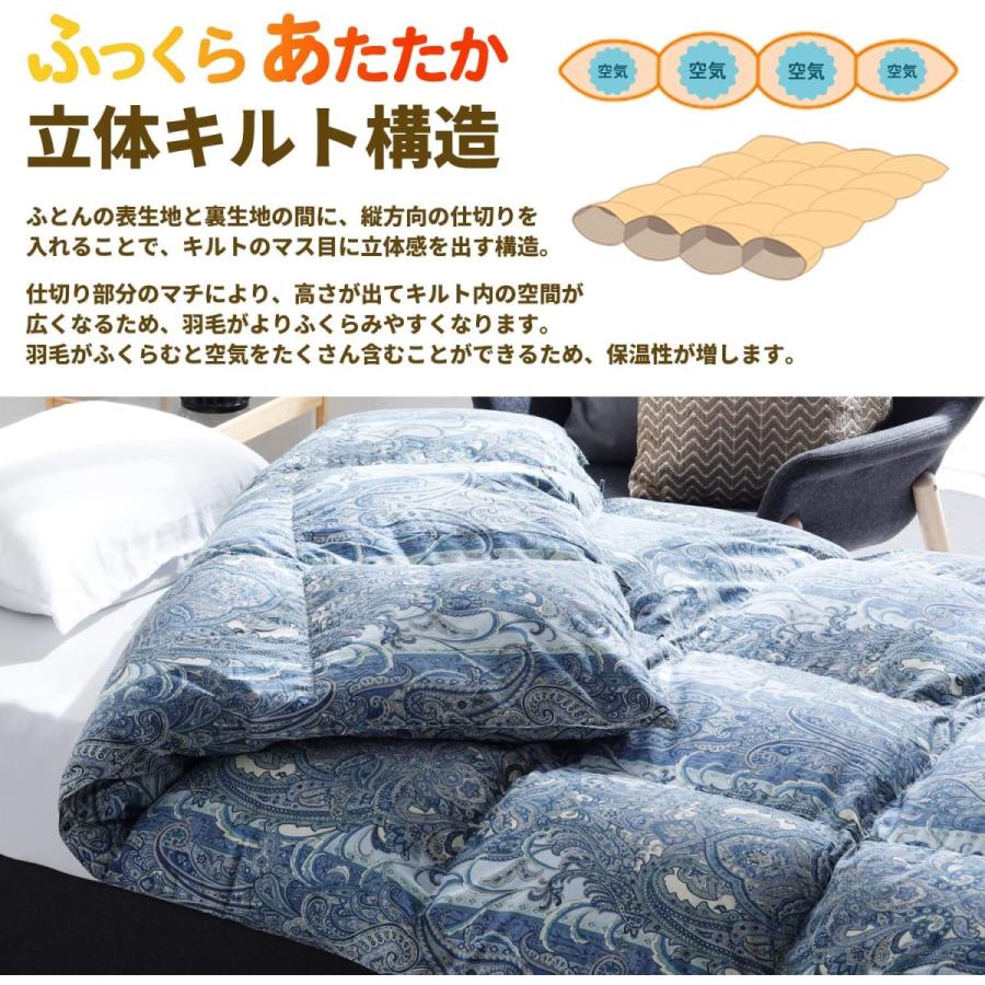 豪華で新しい ス 西川 高級 あたたか掛ふとんカバー ブルー www.unamec