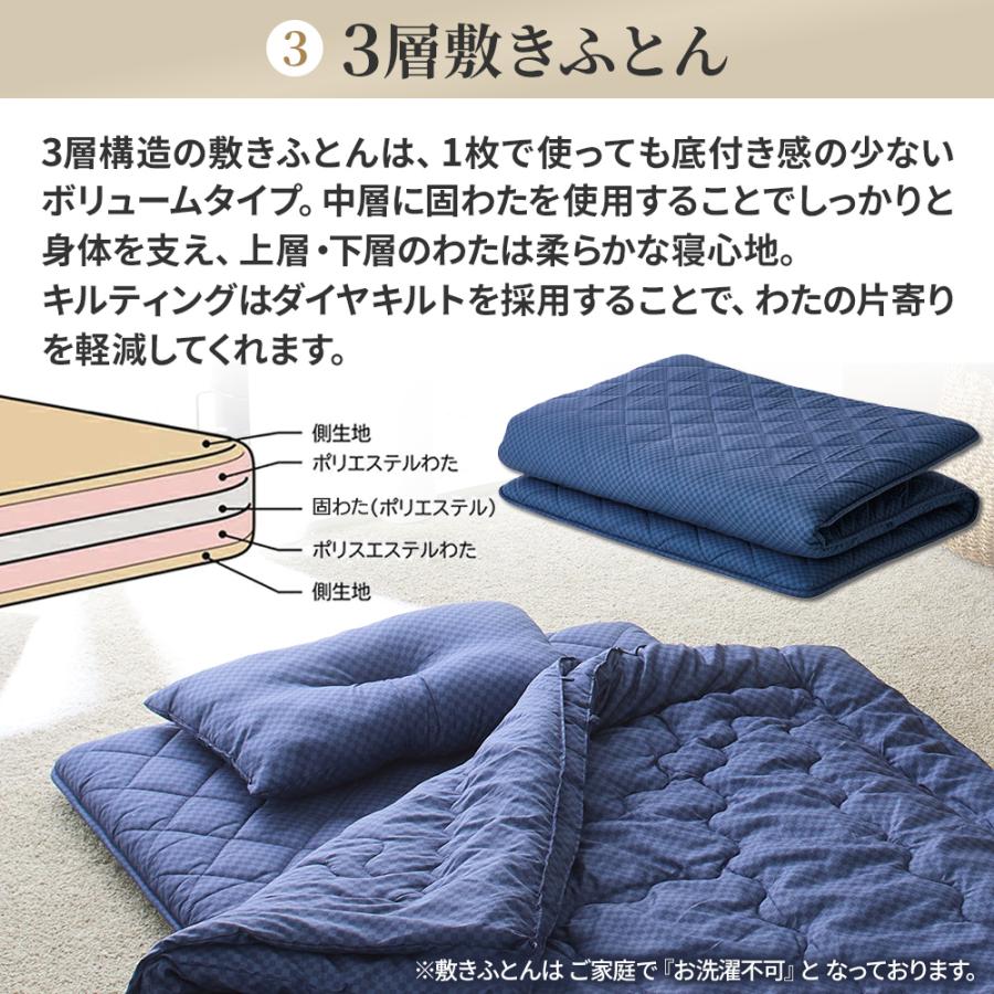 西川 布団セット 洗える 寝具7点セット シングル 軽量掛けふとん
