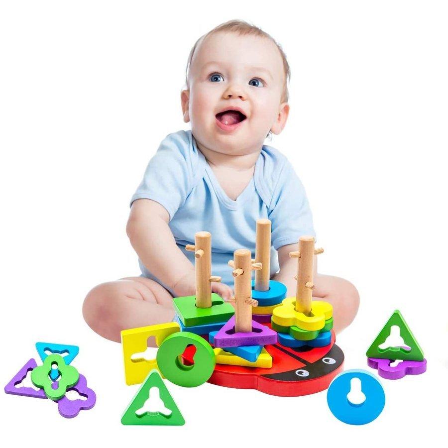 知育玩具 モンテッソーリ パズル 型はめ はめこみ 形合わせ カラフル ビートル 幼児 ブロックおもちゃ 6ヶ月 7ヶ月 8ヶ月 9ヶ月 10ヶ月 11ヶ月 1歳
