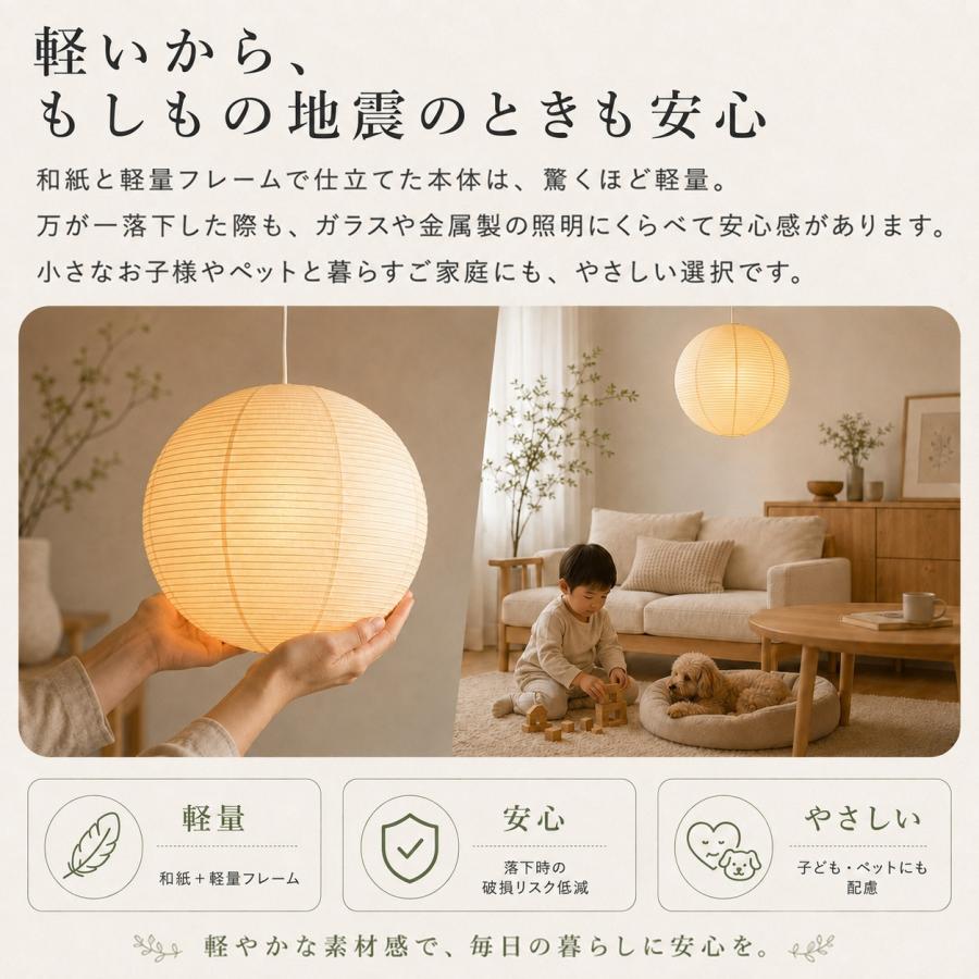ペンダントライト 和紙 手作り 提灯 丸 和風 北欧 1灯 ダイニング照明