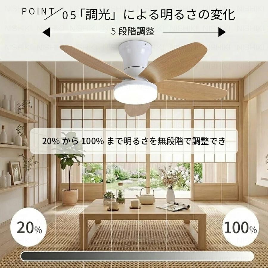 シーリングファンライト led 北欧 DCモーター シーリングファン