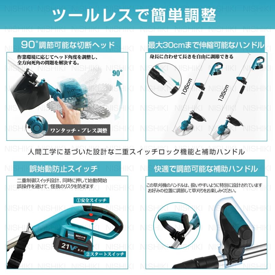 草刈り機 充電式 草刈機 電動草刈機 刈払機 芝刈り機 女性 コードレス