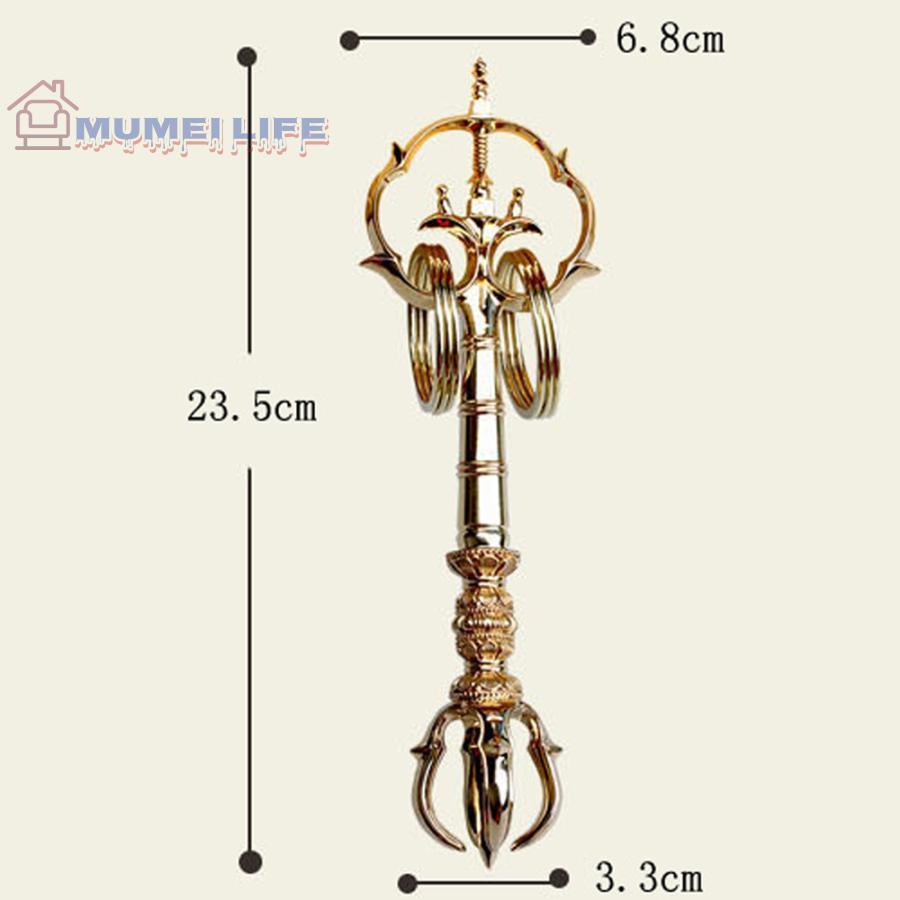 密教法具 真言宗 真鍮製 ｜密教法具 寺院用仏具 錫杖五鈷杵 真言宗法具 2点セット 三鈷杵 法器 金剛杵 真鍮制 7cm