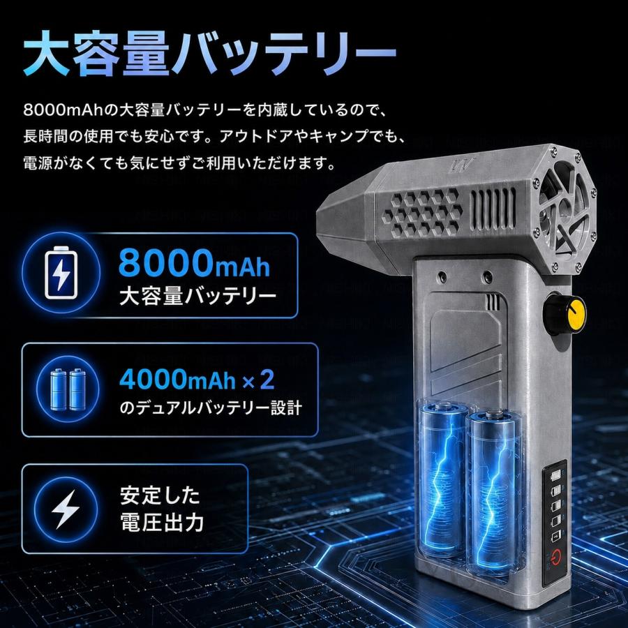 エアダスター ミニジェットファン 電動送風機 ブロワー 掃除機 充電式