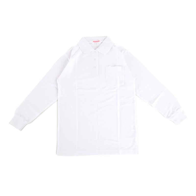 小学生 制服 ポロシャツ キッズ 長袖 鹿の子 女子 A体 100A-160A 白 | ブランド登録なし | 01