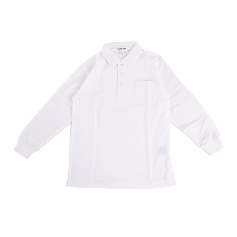 小学生 制服 ポロシャツ キッズ 長袖 鹿の子 男子 A体 100A-160A 白 | ブランド登録なし | 01