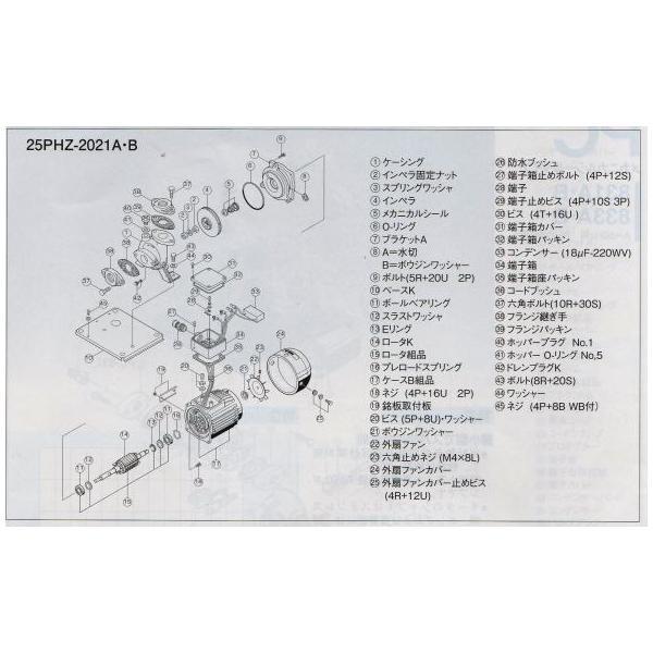 ☆三相電機 床置式循環ポンプ 40PHZ-4021A 単相100V 50Hz 鋳鉄製 冷温水用　□_2