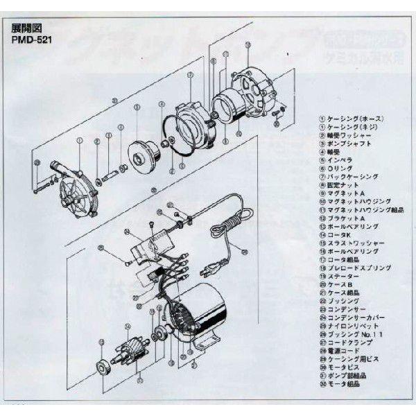 三相電機 循環ポンプ 温水用循環ポンプ PMD-111B 50Hz/60Hz共通 ホース接続型｜nishikigoiootani｜05