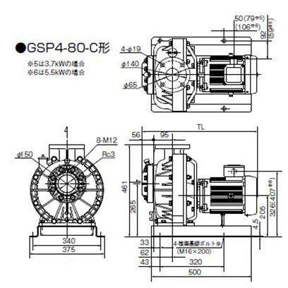 川本 海水用 自吸式プラスチックポンプ GSP4-805-CE2.2 三相200V 川本 海水用 自吸式プラスチックポンプ GSP4-805-CE2.2 三相200V
