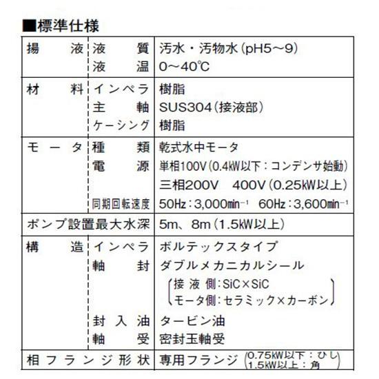 川本ポンプ カワペット WUO4-505-0.4TL 三相200V 50Hz 自動型 送料無料