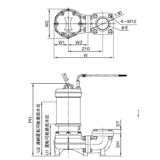 川本ポンプ カワペット WUO-805-2.2 三相200V 50Hz 非自動型 川本ポンプ カワペット WUO-805-2.2 三相200V 50Hz 非自動型