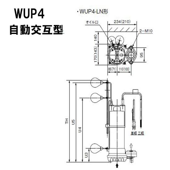 川本ポンプ カワペット WUP4-505-0.75LN 三相200V 50Hz 自動交互 川本ポンプ カワペット WUP4-505-0.75LN 三相200V 50Hz 自動交互