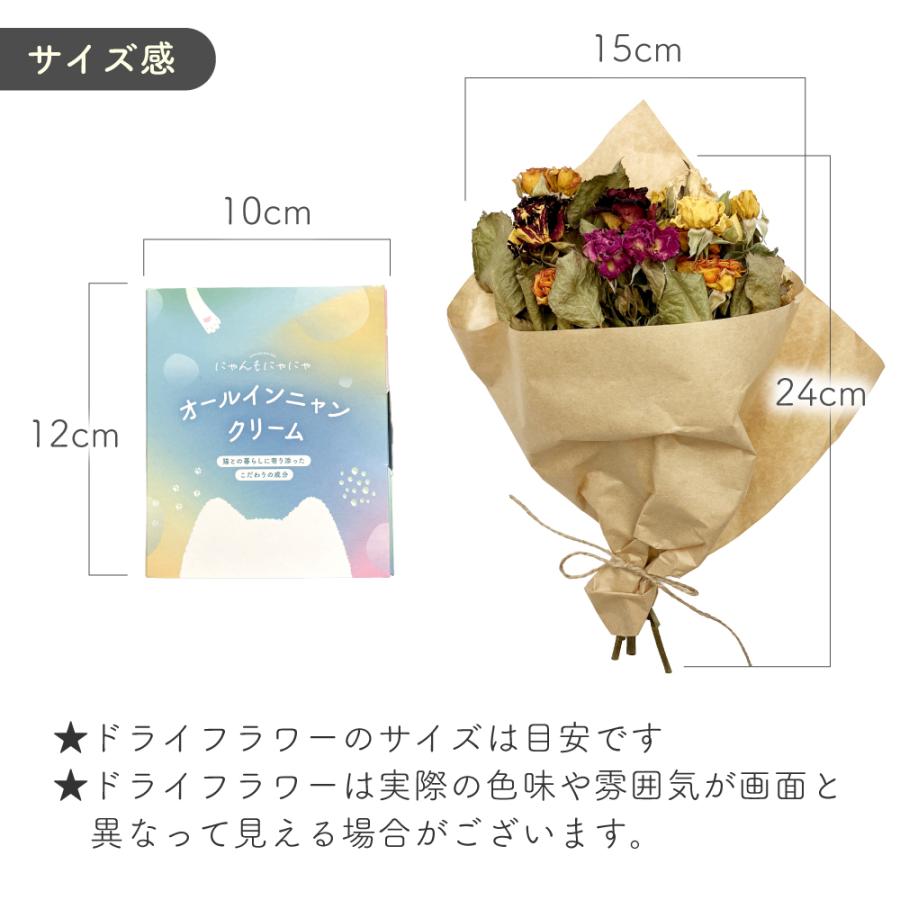 猫と暮らす方へのギフト にゃんもにゃにゃ オールインニャンクリーム(人間用基礎化粧品) と猫にも安心なドライフラワーブーケ 2026 お歳暮 |  | 04