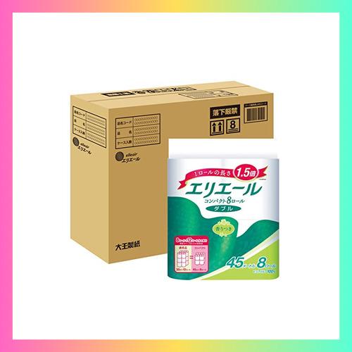 エリエール トイレットペーパー 1.5倍巻き 45m×32ロール(8ロール×4パック) ダブル パルプ100% リラックス感のある香り 【ハーフ | 