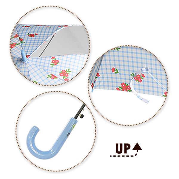 Smartangel 傘55cm チェック花 ブルー 西松屋 Yahoo 店 通販 Yahoo ショッピング