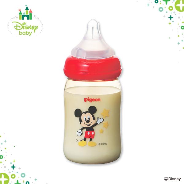 ピジョン 正規逆輸入品 母乳実感 哺乳びん 160ml ミッキー柄 プラスチック製