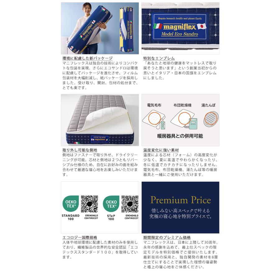 magniflex ノンスプリングマットレス magniflex マニフレックス エコサンドロ シングル【正規販売店
