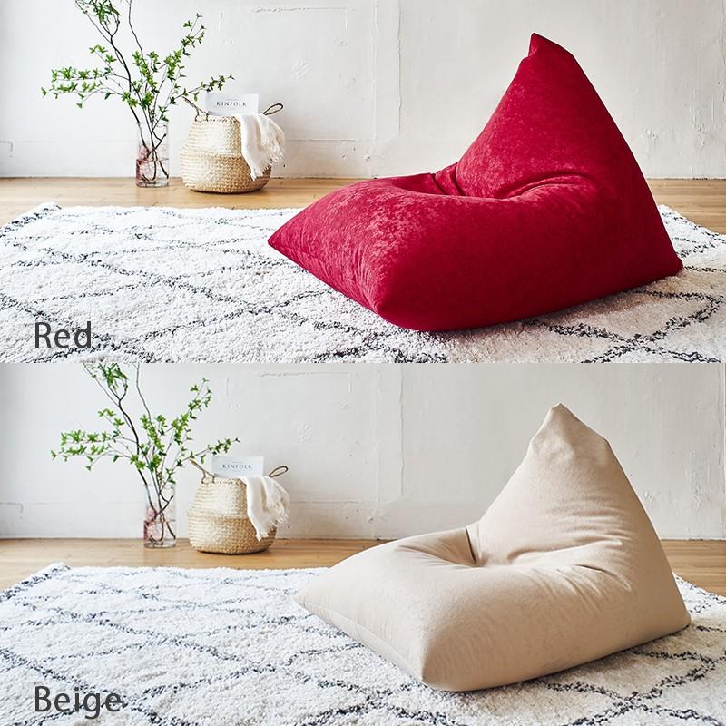 ビーズクッション レザー 合皮 軽量 デニム スエード コンパクト 三角