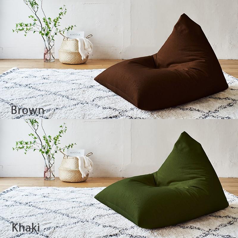 ビーズクッション レザー 合皮 軽量 デニム スエード コンパクト 三角 日本製 クッション 座椅子 フロアクッション フロアソファ 取っ手付き |  | 10