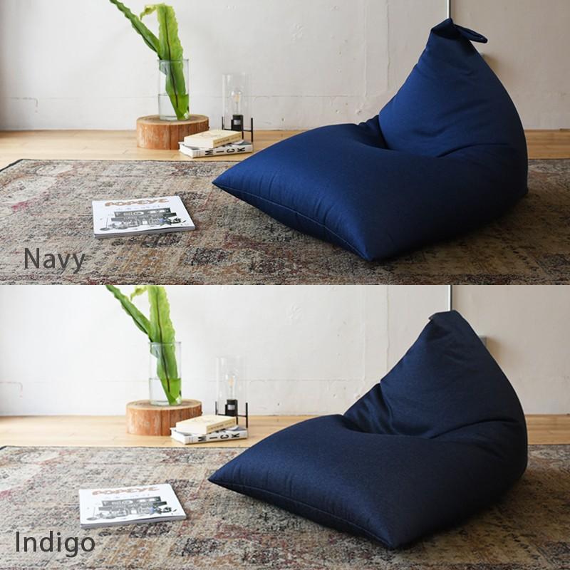 ビーズクッション レザー 合皮 軽量 デニム スエード コンパクト 三角 日本製 クッション 座椅子 フロアクッション フロアソファ 取っ手付き |  | 13