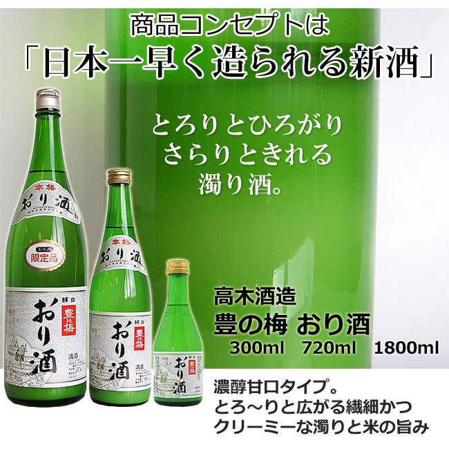 日本酒 高知 高木酒造 豊の梅 酵白 おり酒 1800ml にごり酒 甘口 とよ